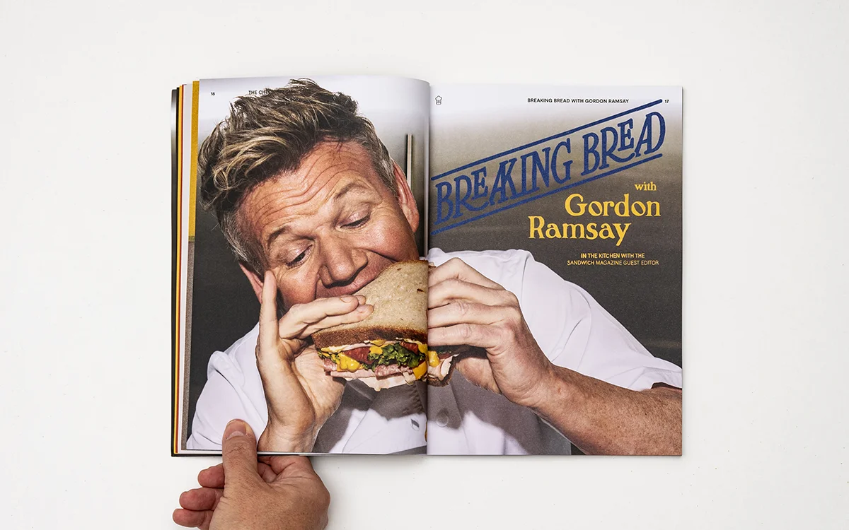 Revista Sandwich, Reino Unido. Tripas con Gordon Ramsey a doble página