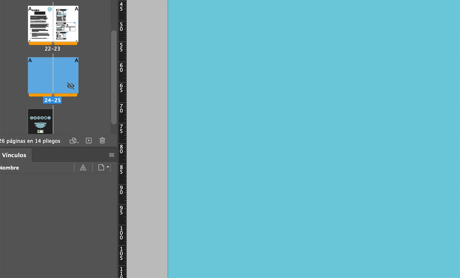 Novedades actualización InDesign CC 2024. Ocultar pliegos