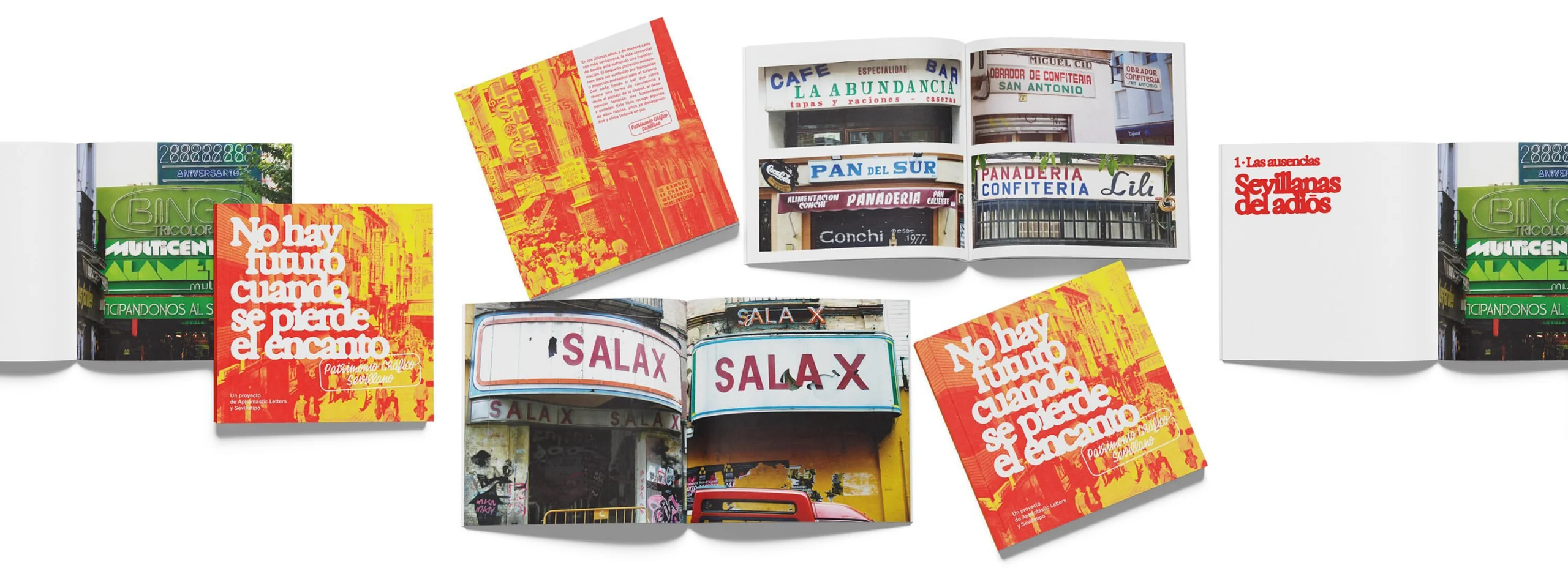 Fotografías libro sobre rotulación artesanal en Sevilla.