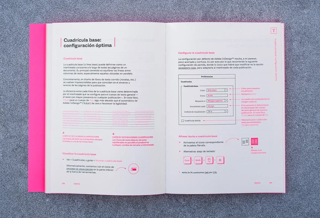 Cuadrícula base en InDesign en el libro InDesign Lab.